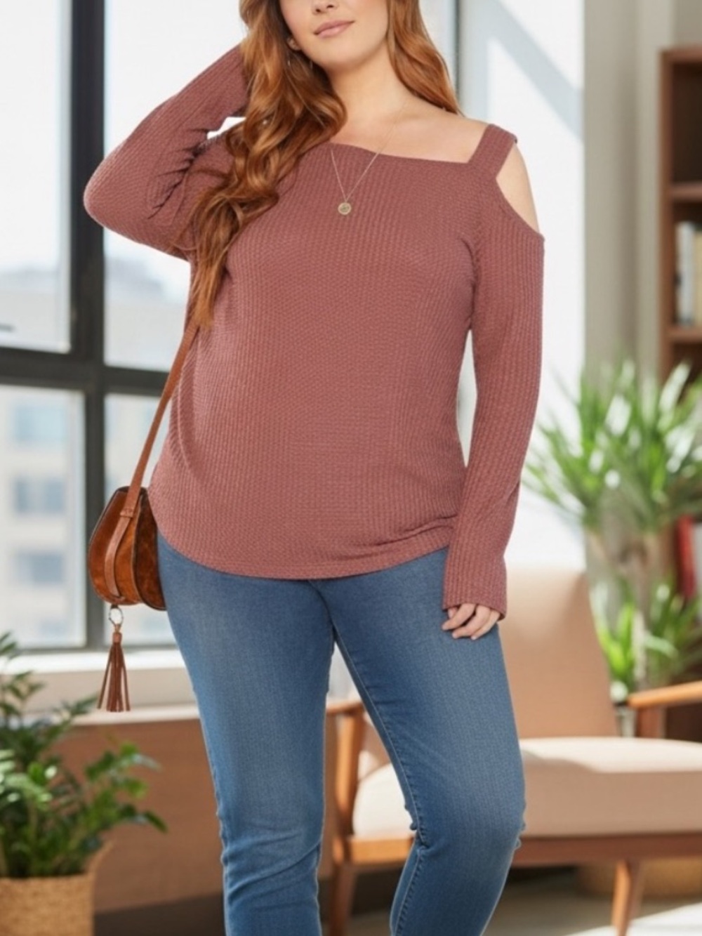 NEW• Soul Sunrise Jayla Asymmetrical Ribbed Sweater •1X-2X